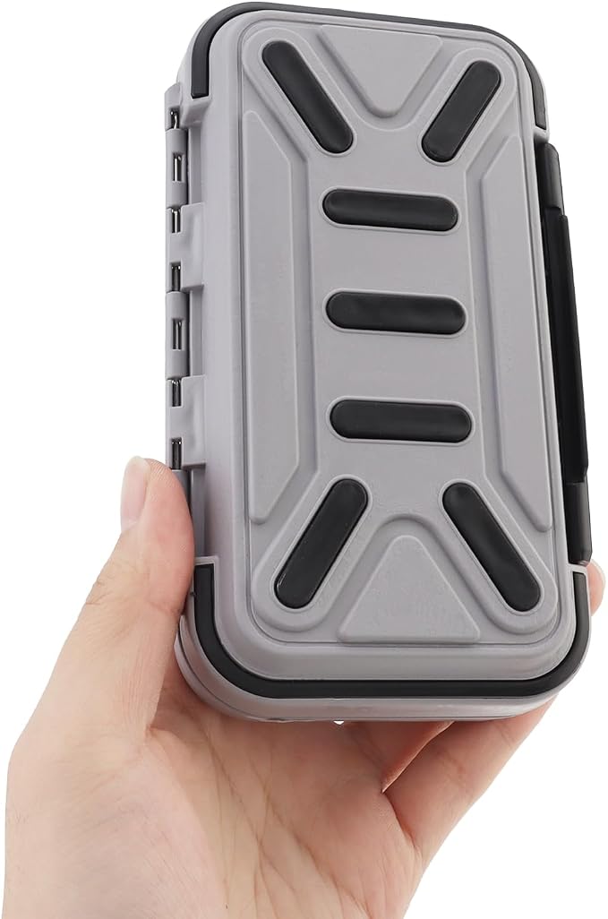 Fishing Tackle Storage Box, Double Sided Waterproof 16 Compartments, Tackle Storage Organizer Box, Fishing Lure Box Storage Containers (Gray)