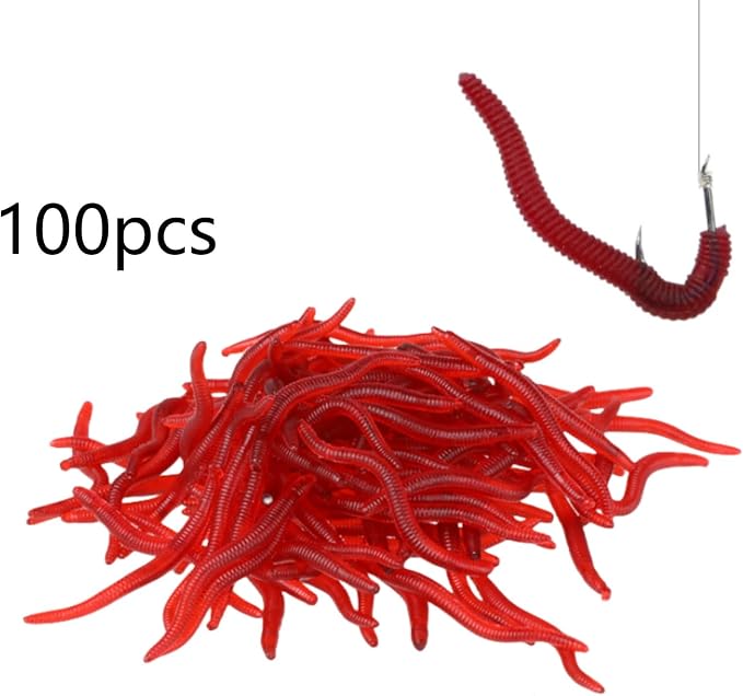 Plastic Worms Soft Fishing Lure Baits Fishing Bait for Freshwater Saltwater Fishing Stick Bait Lures 100PCS