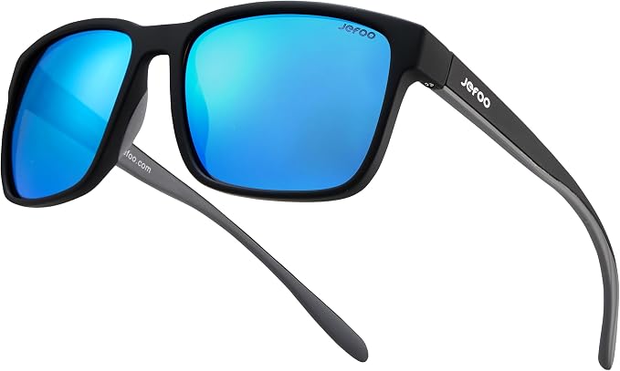 Jefoo Polarized Fishing Sunglasses for Men Women Kayaking Surfing Driving Lightweight Sports Sun Glasses UV Protection
