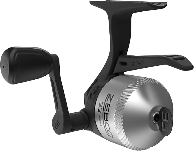 Zebco 33 Micro Trigger Spincast Fishing Reel, Size 10 Reel, Right or Left-Hand Retrieve, Pre-Spooled with 4-Pound Zebco Cajun Line, Silver/Black