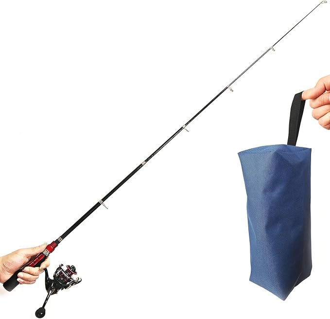 Portable Small Telescopic Fishing Rod and Reel Combo with Bag, Compact Only 9.8 Inches Collapsible Fishing Pole Kit for Saltwater and Freshwater Ice Fishing