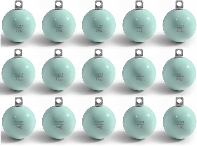 Lead Free Fishing Weights Sinkers 20g-200g Coated Egg Sinkers Cannonball Weights Assorted Sizes Bag and Fishing Weights Assortment Box Non-Lead Fishing Weights Saltwater Freshwater