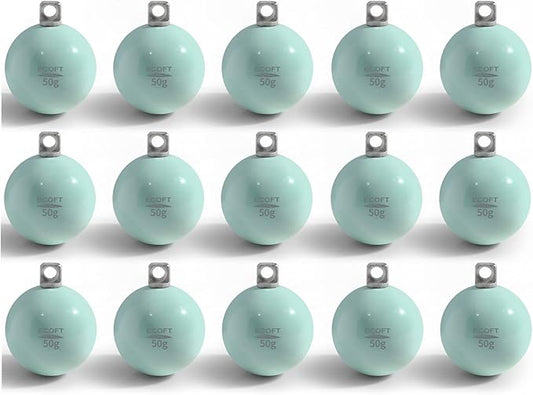 Lead Free Fishing Weights Sinkers 20g-200g Coated Egg Sinkers Cannonball Weights Assorted Sizes Bag and Fishing Weights Assortment Box Non-Lead Fishing Weights Saltwater Freshwater