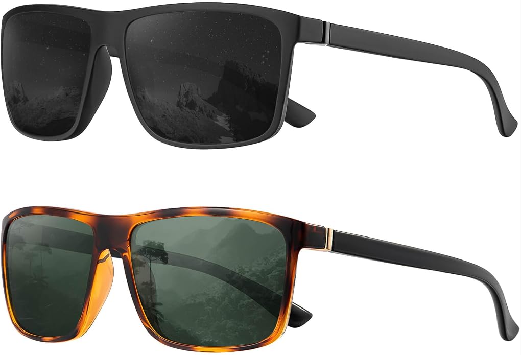 KALIYADI Polarized Sunglasses for Men and Women, Mens Sun Glasses with UV Protection for Driving Fishing Golf (3 Packs)
