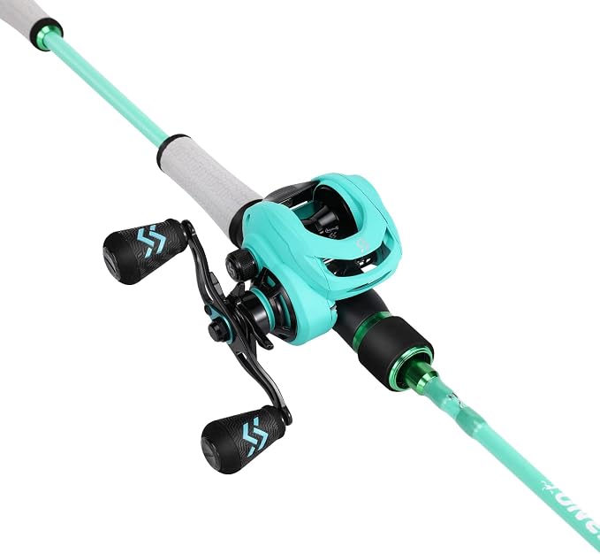 One Bass Spirit Flame Fishing Rod Reel Combo, Spinning & Baitcasting Fishing Pole with Graphite 2Pc Blanks, Stainless Steel Guides