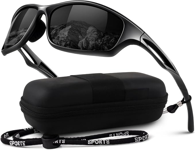 LINVO Polarized Sports Sunglasses Men Women UV400 Protection Wrap Around Goggles for Running Cycling Driving Fishing