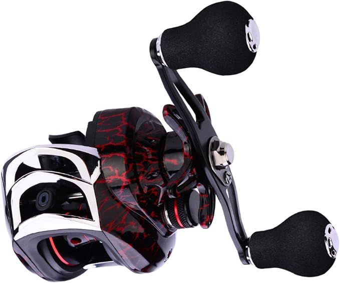 Baitcasting Reels, 7.1:1 Gear Ratio Ultra Smooth Aluminum Spinning Fishing Reel with 10 Magnetic Braking System, 22LB Carbon Fiber Drag, 18+1 Ball Bearings Anti-Corrosion Baitcaster Reel