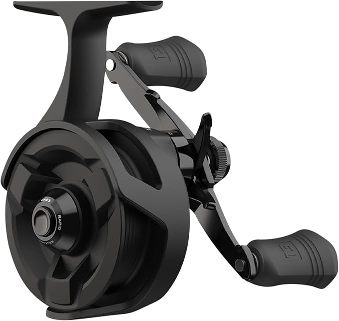 13 Fishing - Descent - Inline Ice Fishing Reel - 2.7:1 Gear Ratio - Left Hand Retrieve (Gen 2) - D2-2.7-LH, Black