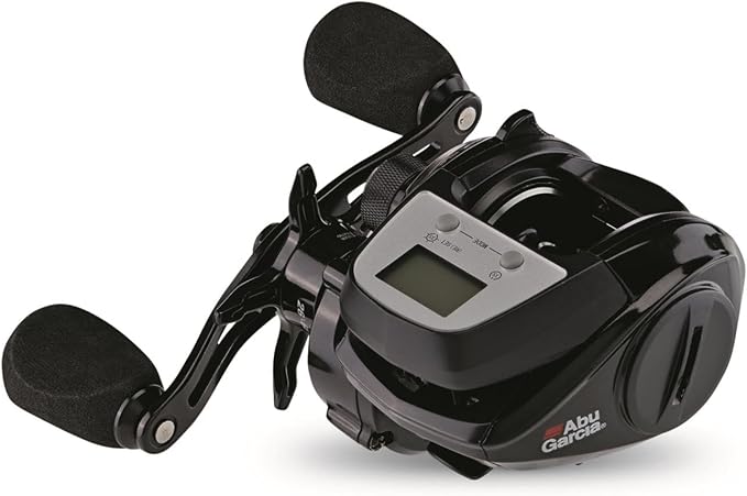 Abu Garcia Max Digital Line Counter Low Profile Baitcast Reel, Size LP (1498366), Carbon Fiber Star Drag, Max of 20lb | 9.0kg, Durable, Lightweight and Strong,Black