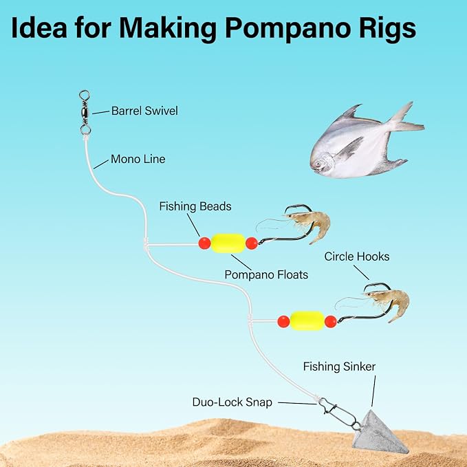 Alwonder 100-Pack Fishing Floats Bobbers Cylindrical Foam Pompano Snell Rig Floats Surf Ice Fly Fishing Trolling Fish Finder Bottom Rigs Float for Bass Trout Walleye Crappie Redfish Bluegill