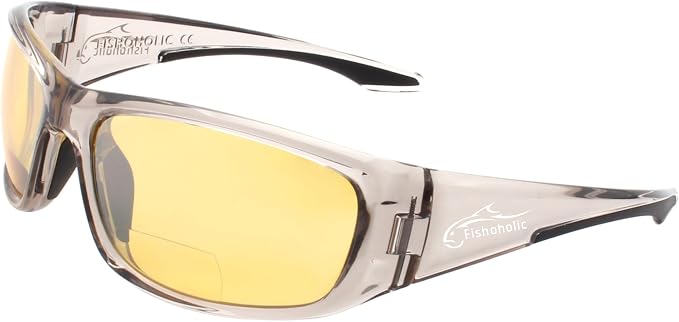 Fishoholic Polarized Bi-Focal Fishing Sunglasses with Reader Magnification (1.5x, 2.0x, 2.5x Options) and UV400 Protection