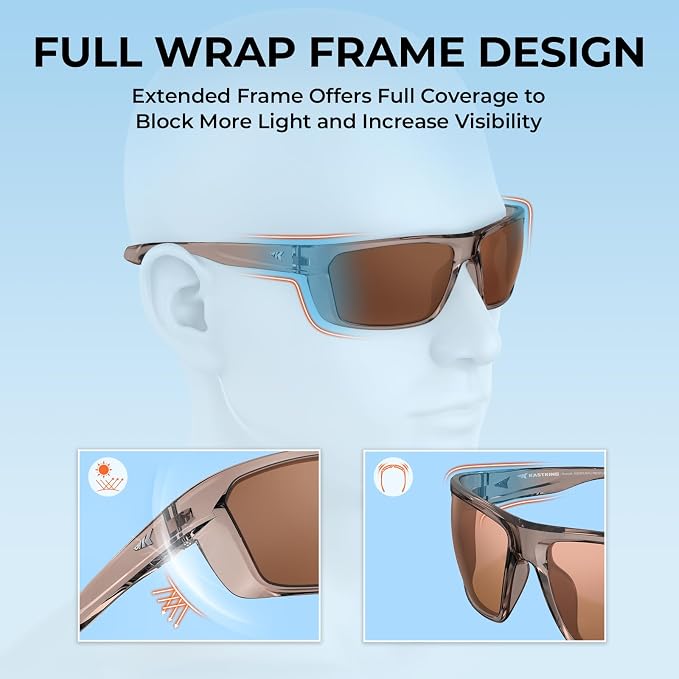 KastKing Huzzah Polarized Sport Sunglasses for Men and Women, Ideal for Driving Fishing Cycling and Running,UV Protection