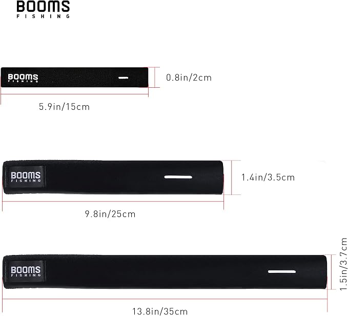 Booms Fishing RS3 Fishing Rod Wrap Pole Straps， Hook & Loop Fishing Rod Belts, Fishing Rod Ties for Casting Rods, Spinning Rods and Fly Rods