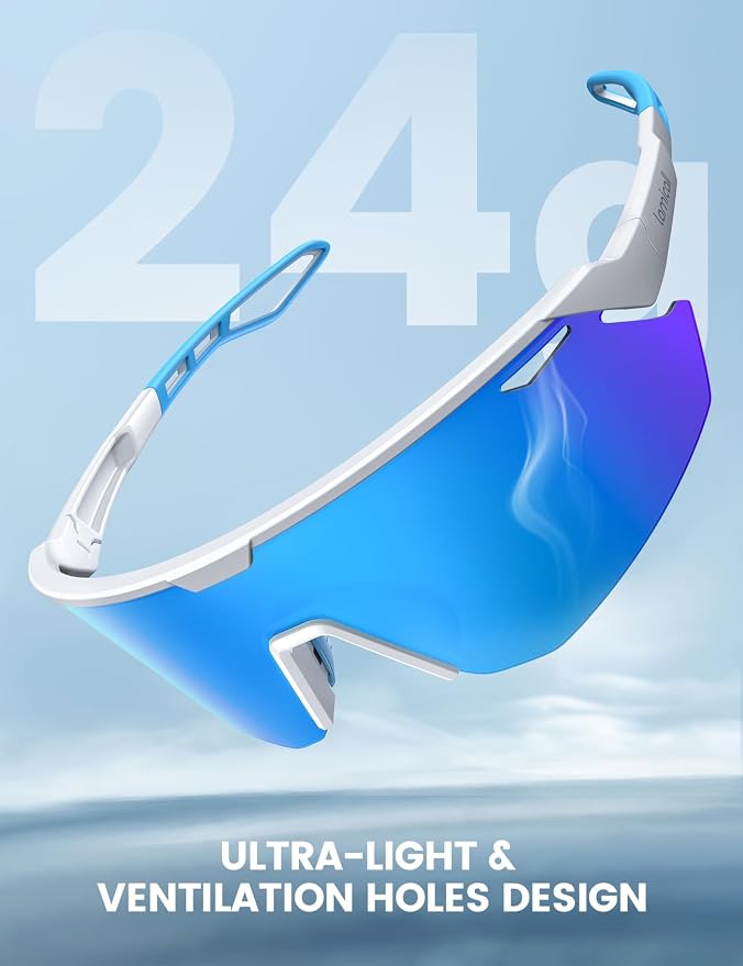 Lamicall 24g Polarized Sports Sunglasses for Men Women - UV400 Protection Sun Glasses for Baseball Running Cycling Fishing