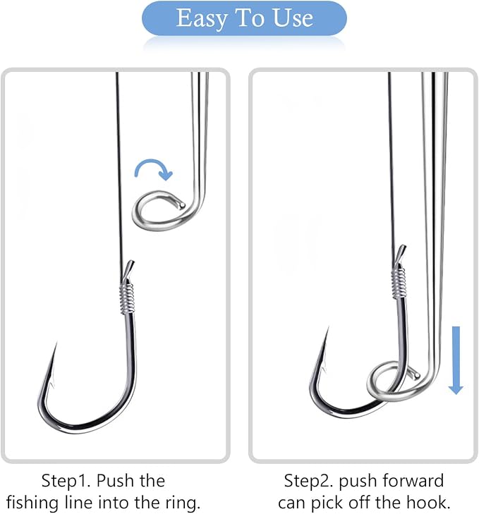 Medsuo 2pcs Stainless Steel Fishing Unhooking Disgorgers Portable Fishing Hook Remover Tools Fishing Supplies for Lake Fishing River Fishing Sea Fishing