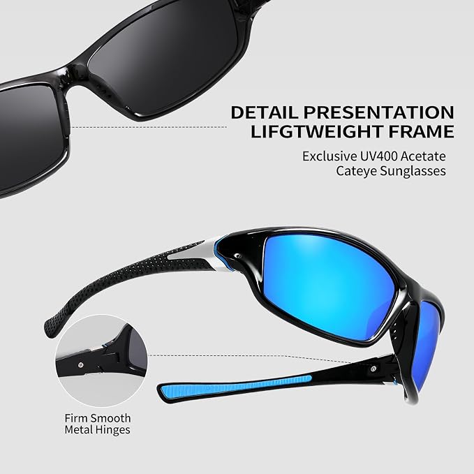Polarized Sports Sunglasses For Men Women Unbreakable Frame Cycling Driving Fishing UV400 Protection