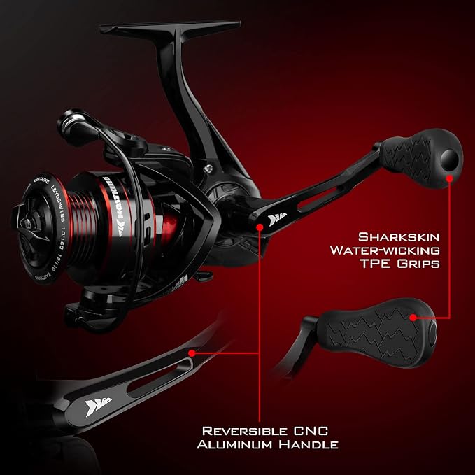 KastKing Royale Legend Fishing Reel - 5.2:1/6.2:1 Gear Ratio Spinning Reel, Up to 22 Lbs of Carbon Drag, 5+1/7+1 Stainless Steel Ball Bearings, Graphite Frame, Asymmetric Spinning Reel Rotor Design