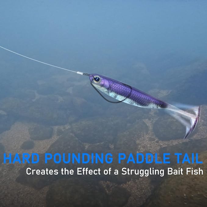 Dr.Fish Paddle Tail Swimbaits, Soft Fishing Lures for Bass Fishing 2.75-4.75 Inches, Freshwater & Saltwater Soft Plastic Baits Swim Shad Bait Minnow Lures Drop Shot