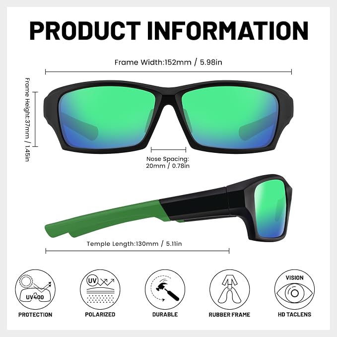 Polarized Sports Sunglasses for Men Women,Driving Fishing Cycling Mountain Bike Sunglasses UV400 Protection