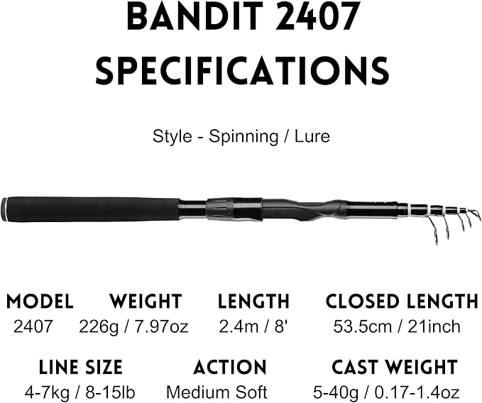 Whistytwig Carbon Fiber Telescopic Fishing Rod - Portable Collapsible Design for Travel and Adventure - Versatile Saltwater and Freshwater Fishing Pole