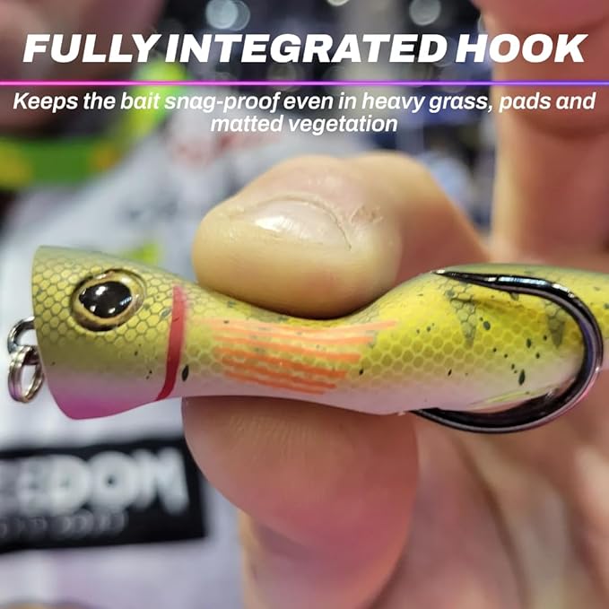 SNAG PROOF Zoo Pop Topwater Lure | Weedless Design for Bass Fishing | Tennessee Shad, 3/8 oz.