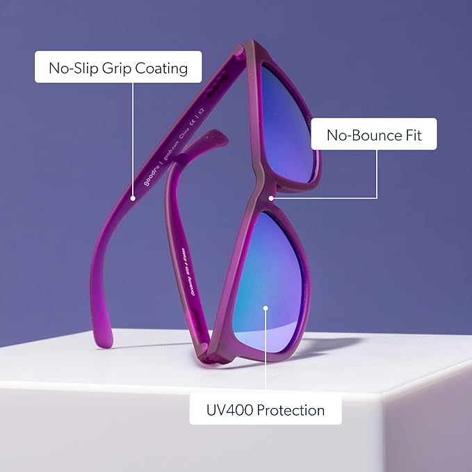 goodr Polarized Sunglasses, Medium Sized (OG), UV400 Protection, No Slip, No Bounce