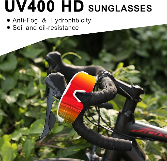 BangLong Lightweight Polarized Sports Sunglasses for Men Women, UV400 Protection Wrap-Around Sunglasses for Running Cycling