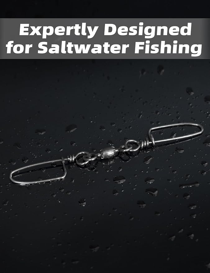 BLUEWING 10pcs Double Snap Swivels 75lbs, 135lbs, 200lbs, 300lbs Stainless Steel Coastlock Fishing Snap Swivel High Strength Saltwater Fishing Tackle Connector