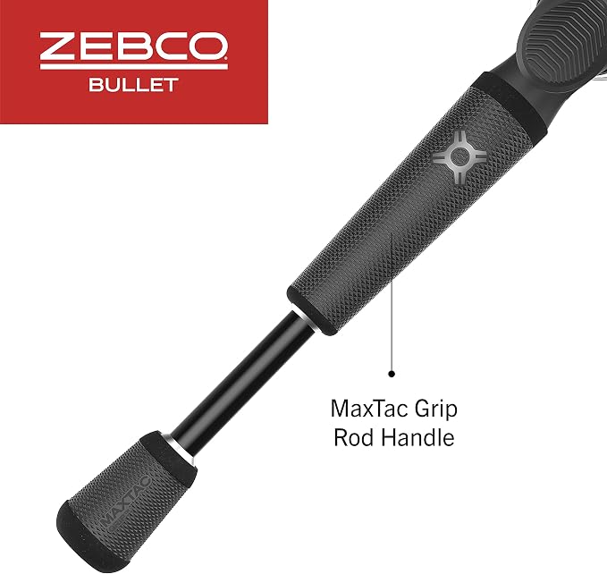 Zebco Bullet MG Spincast Reel and Fishing Rod Combo, IM8 Graphite Rod with MaxTac Grip Rod Handle, Fastest Spincast Reel Ever in an Ultra-Lightweight Magnesium Body, Dark Silver