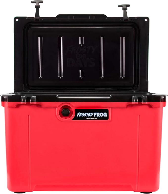 Frosted Frog 54 Qt Hard Cooler, Lightweight Made in USA Insulated Ice Chest | 30% lighter than rotomolded coolers; 54-quart hardside for camping, fishing, boating, beach, BBQ, tailgating & drinks