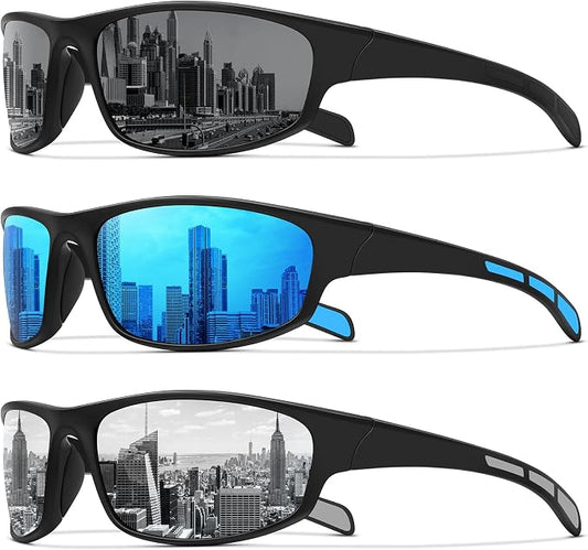 Sports Polarized Sunglasses for Men Women Wrap Around Sun Glasses Fishing Cycling Driving Running UV Protection