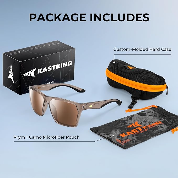 KastKing Beartrap Polarized Sports Fishing Sunglasses, With PuriVex Protective Lens Coating, Square Frame Design, Men Women
