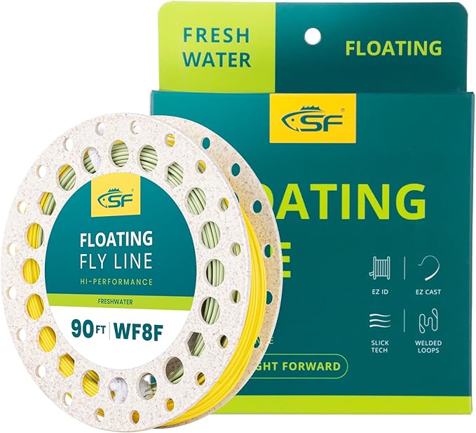 SF Fly Fishing Line with Two Welded Loops Weight Forward Floating Fly Lines Trout 90FT WF2 3 4 5 6 7 8 9F Multi-Color Freshwater