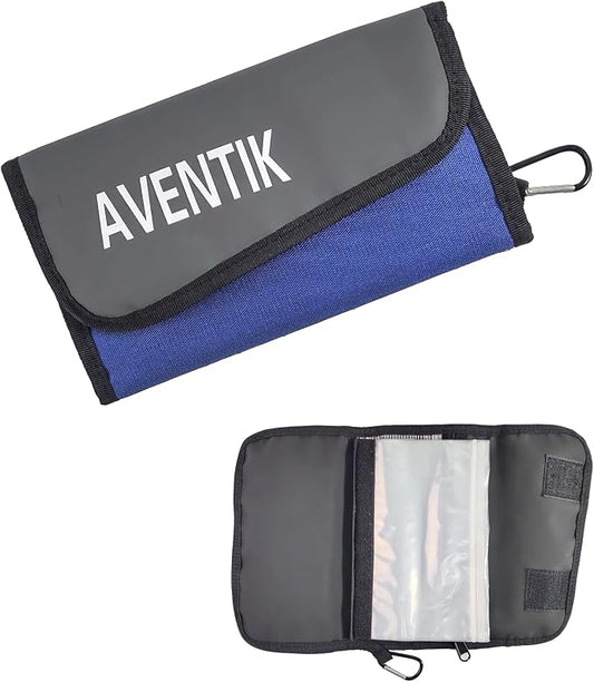 Aventik Fishing Tackle Organizer Case Soft Bait Binder Plastic Baits Spinnder Bait Tackle Organized Removable Storage Pockets (Blue)