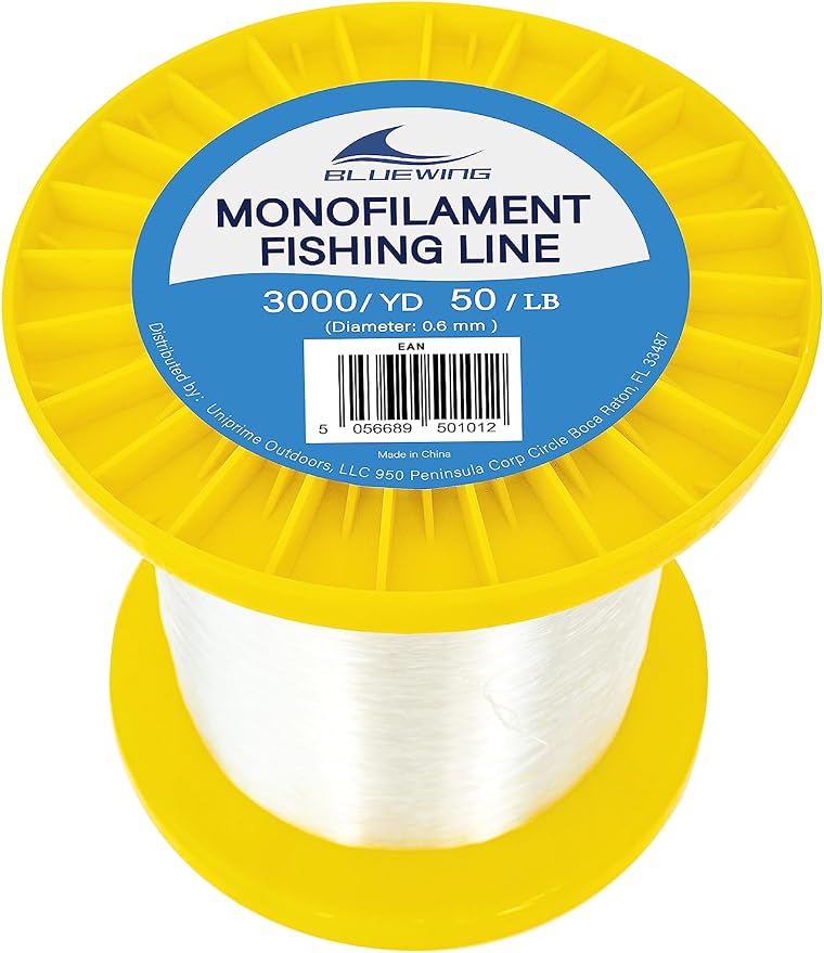 BLUEWING Monofilament Fishing Line Clear Mono Fish Wire Thin Diameter String 6-400 lbs, 50-3000 Yards