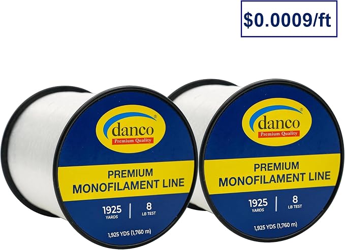 Monofilament Fishing Line | Jumbo Amount 2-1/4 lb Spools Value Pack - Low Memory and Stretch - Abrasion Resistant - Freshwater and Saltwater Fishing Line