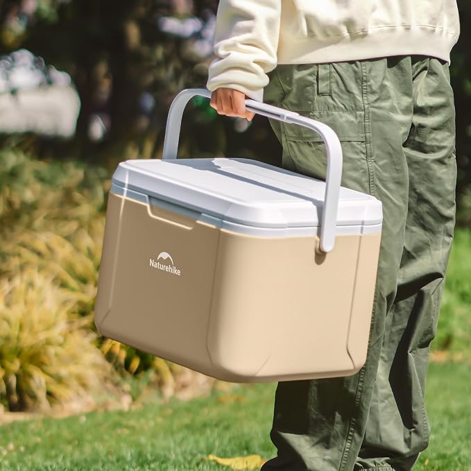 Naturehike 5.3/15/19 QT Hard Cooler, Insulated Ice Chest Box, Portable Ice Retention Cooler for Beach Camping Picnic Fishing Barbecue