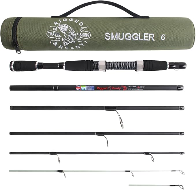 Rigged and Ready Smuggler Series™ Travel Fishing Rods. Super Compact, 1 Spinning Rod and Reel Combo, 4 Spin, 1 Casting Rod + Cases. 2, 3 or 4 Tips. Spin and General Freshwater - Saltwater Fishing