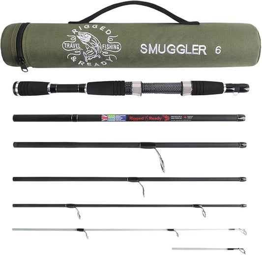 Rigged and Ready Smuggler Series™ Travel Fishing Rods. Super Compact, 1 Spinning Rod and Reel Combo, 4 Spin, 1 Casting Rod + Cases. 2, 3 or 4 Tips. Spin and General Freshwater - Saltwater Fishing