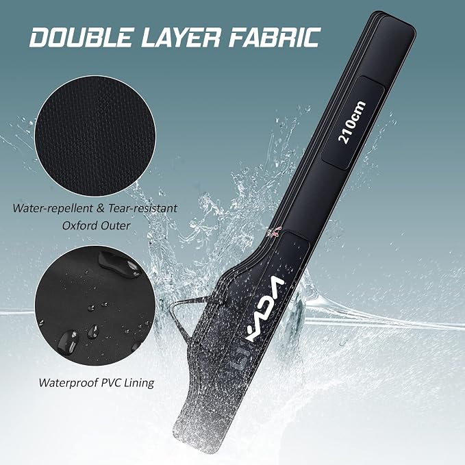 Lixada Fishing Rod Case - Portable Folding Pole and Reel Storage Bag, Gears Organizer