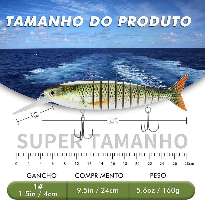 TRUSCEND Swimmax Easy Catch Fishing Lures with BKK Hooks, Wiggling, Vibrating, Rattling and Gurgling for More Bite, Heavy-Duty Dyneema Fiber Jointed Swimbaits for Bass, Trout, Walleye, Crappie, Pike