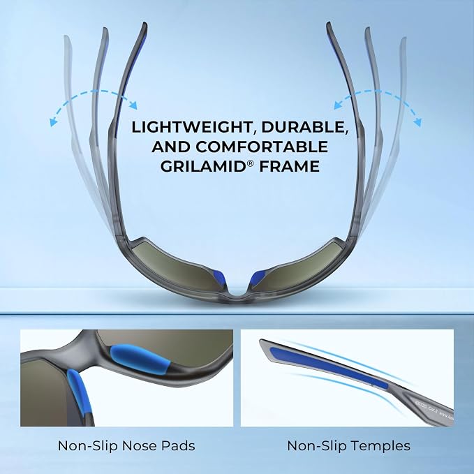 KastKing Osage Polarized Sport Sunglasses for Men and Women, Ideal for Driving Fishing Cycling Running, UV Protection