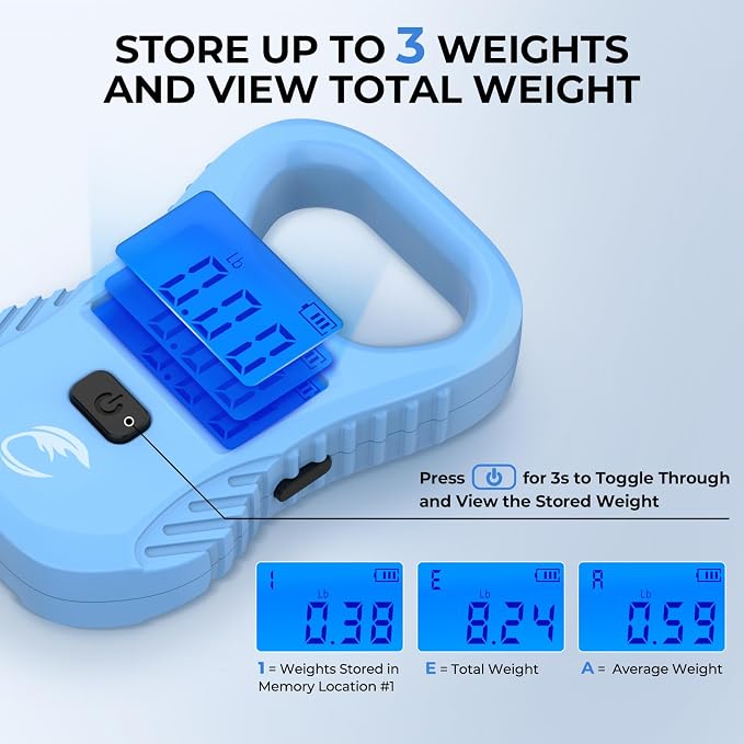 Calamus Lightweight 2pc Fishing Tool Kit – Fish Scale & Lip Gripper, Rechargeable Digital Scale with USB Cable, Lip Gripper with Soft Retractable and Detachable Measuring Tape, Fishing Gifts for Men