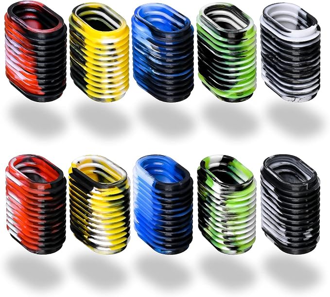 LEO 10pcs Rubber Fishing Reel Handle Grip Cover Non-Slip Baitcaster Knob Sleeve 5 Pairs in Pack 5 Colors (5 Mix Colors)