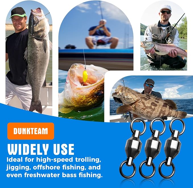20PCS High Strength Fishing Swivels，Ball Bearing Swivels Fishing Tackles， Stainless Steel Fishing Swivel Connectors for Freshwater Saltwater Fishing