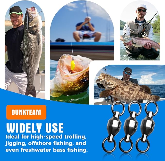 20PCS High Strength Fishing Swivels，Ball Bearing Swivels Fishing Tackles， Stainless Steel Fishing Swivel Connectors for Freshwater Saltwater Fishing