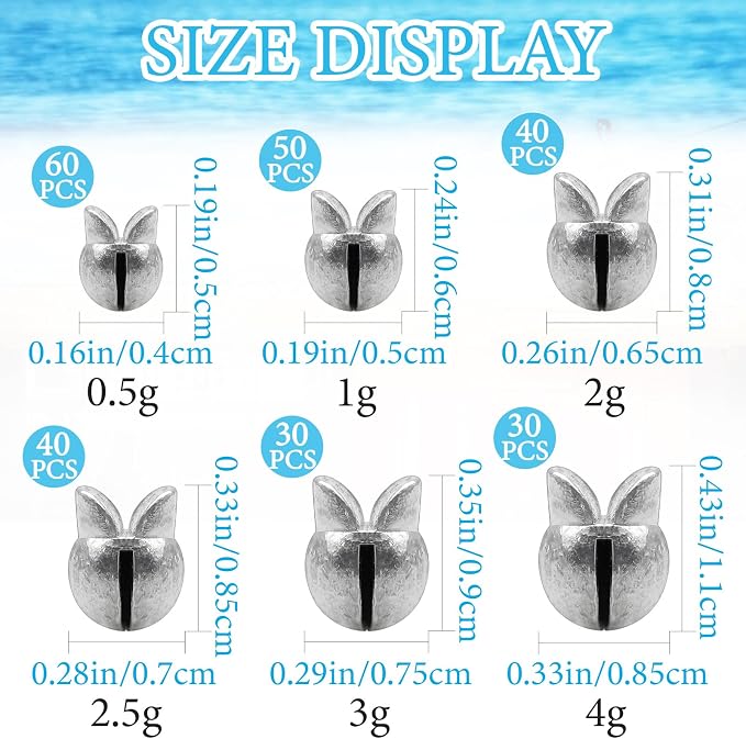 Fishing Weights Sinkers, 250/120pcs Lead Split Shot Fishing Sinkers Open Mouth Design Weights Clip Freshwater Saltwater Fishing Accessories