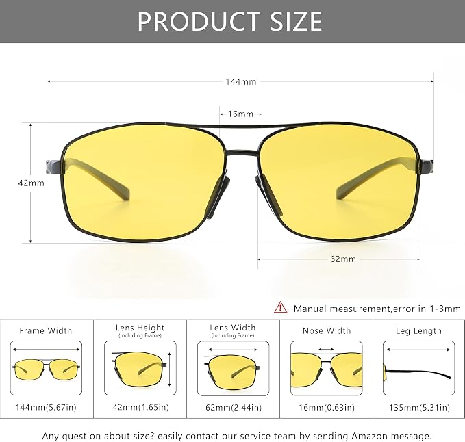SUNGAIT Ultra Lightweight Rectangular Polarized Sunglasses Men UV400 Protection