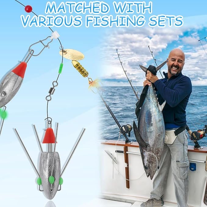 5 Pcs Sputnik Sinker Fishing Weights Lead Fishing Equipment Long Tail Surfing Casting Spider Sinkers for Catfish Saltwater Beach Sand Ocean