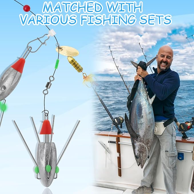 5 Pcs Sputnik Sinker Fishing Weights Lead Fishing Equipment Long Tail Surfing Casting Spider Sinkers for Catfish Saltwater Beach Sand Ocean